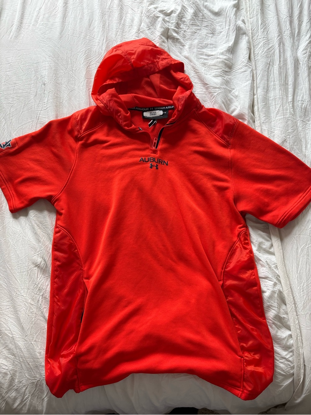 Auburn Tigers Under Armour team issued 1/4 zip hooded shirt